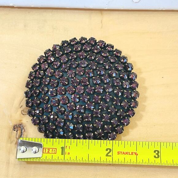 Antique Brooch 1918-20s Edwardian Amethyst Rhinestone Czech Pin Art Deco - Picture 15 of 16